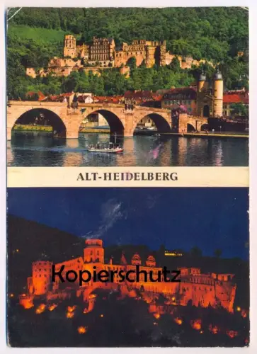 ÄLTERE POSTKARTE ALT-HEIDELBERG BELEUCHTUNG SCHLOSS BEI NACHT castle at night chateau nuit illumination 1976 cpa