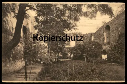 ALTE POSTKARTE MORITZBURG INNERES DER RUINE EHEMALIGE PRUNKSÄLE HALLE SAALE Castle Schloss Chateau cpa postcard AK