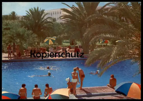 ÄLTERE POSTKARTE HOTEL MARHABA SOUSSE Tunisia Tunisie Tunesien Piscine Swimming Pool Bassin Schwimmbad cpa postcard AK