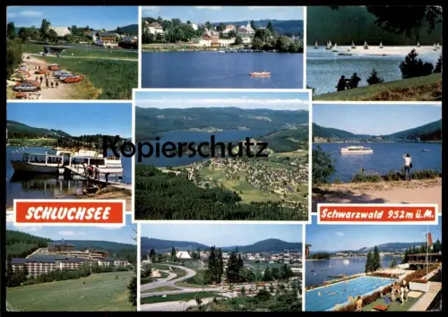 POSTKARTE SCHLUCHSEE SCHWARZWALD OPEL VOLKSWAGEN VW BMW 1987 Black Forest Foret-Noire Schiff Ship Piscine cpa postcard
