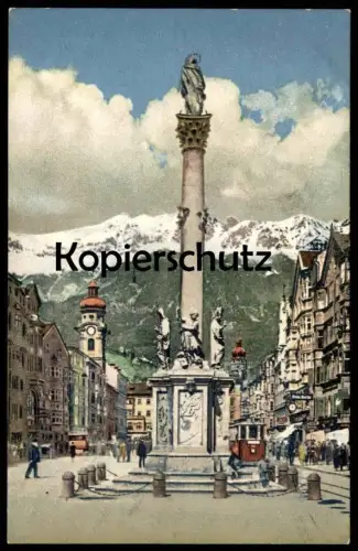 ALTE POSTKARTE INNSBRUCK ANNASÄULE TIROL Tram Straßenbahn Tramway Ansichtskarte AK cpa postcard