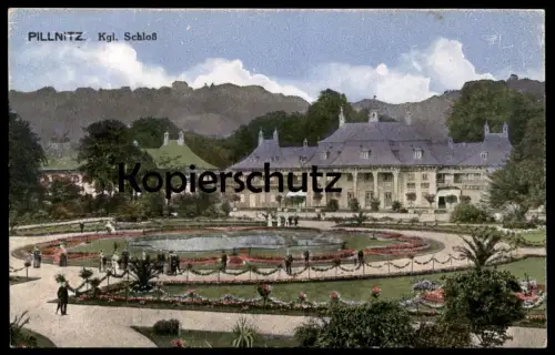 ALTE POSTKARTE DRESDEN PILLNITZ KÖNIGLICHES SCHLOSS GARTEN PARK chateau castle cpa postcard AK Ansichtskarte
