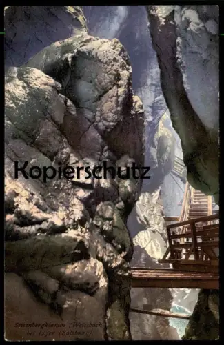 ALTE POSTKARTE SEISENBERGKLAMM BEI WEISSBACH LOFER SALZBURG AUSTRIA Stempel Sektion Dresden Klamm Photochromie AK cpa