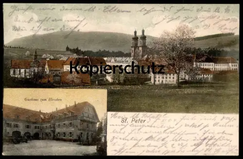 ALTE POSTKARTE SANKT PETER IM SCHWARZWALD GASTHAUS ZUM HIRSCHEN ST. Black Forest cpa postcard Ansichtskarte AK