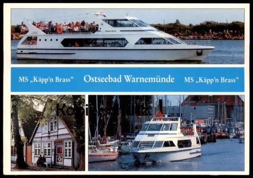 ÄLTERE POSTKARTE ROSTOCK WARNEMÜNDE MS KÄPP'N BRASS HEIMATMUSEUM Motorschiff Schiff Ship Bateau postcard Ansichtskarte