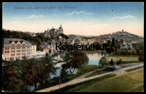 ALTE POSTKARTE WETZLAR AN DER LAHN MIT BLICK AUF KALSMUNT PANORAMA cpa postcard AK Ansichtskarte