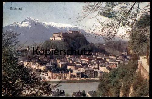 ALTE POSTKARTE SALZBURG PANORAMA STEMPEL RESTAURANT FESTUNG HOHEN SALZBURG 1927 cpa postcard AK Ansichtskarte