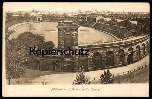 ALTE POSTKARTE MILANO L'ARENA DALLE CARCERI Mailand Bullring Event Arène Arena Stierkampf cpa postcard AK Ansichtskarte