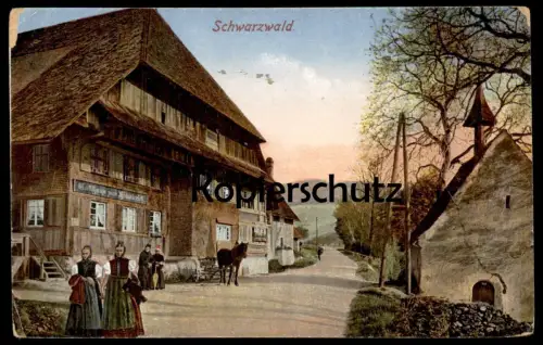 ALTE POSTKARTE GASTHAUS ZUM HIMMELREICH KIRCHZARTEN SCHWARZWALD BLACK FOREST Tracht traditional costume folklorique cpa
