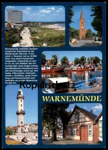 ÄLTERE POSTKARTE ROSTOCK WARNEMÜNDE CHRONIK Leuchtturm lighthouse phare fishing boat Fischerei chronique chronicle