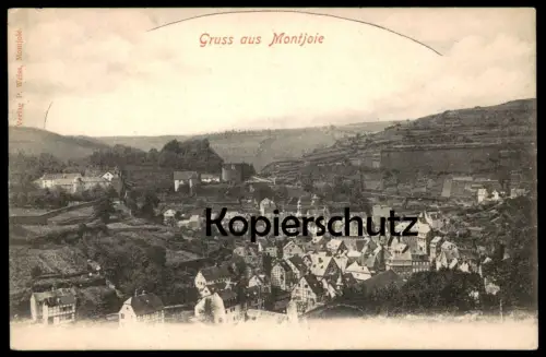 ALTE POSTKARTE GRUSS AUS MONTJOIE MONSCHAU EIFEL PANORAMA TOTALANSICHT GESAMTANSICHT cpa postcard AK Ansichtskarte