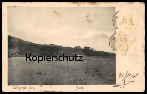 ALTE POSTKARTE ADEN TELEGRAPH BAY 1905 BRITISH INDIA Britisch-Indien Kolonie Colony Jemen Adan Republic of Yemen cpa AK