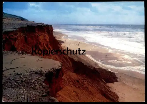 POSTKARTE INSEL SYLT ROTES KLIFF KAMPEN STRAND Sea cliff falaise Dünen Meer Nordsee North sea Mer du nord cpa postcard