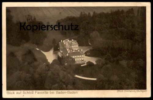 ALTE POSTKARTE ZEPPELIN LUFTSCHIFFPOSTKARTE BLICK AUF SCHLOSS FAVORITE BEI RASTATT Luftschiff airship dirigeable