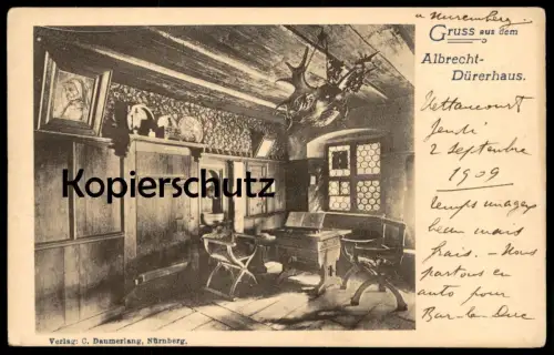 ALTE POSTKARTE GRUSS AUS DEM ALBRECHT DÜRER HAUS NÜRNBERG Maler Gemälde Painter Dürerhaus Ansichtskarte AK cpa postcard