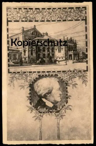 ALTE KÜNSTLER POSTKARTE BAYREUTH SIGN. HEINZ WALDMÜLLER PORTRÄT RICHARD WAGNER Composer Radierung Etching Eau-forte cpa