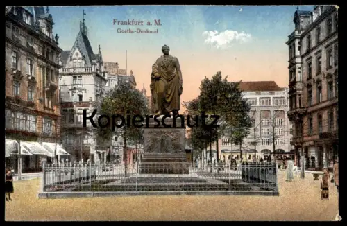 ALTE POSTKARTE FRANKFURT AM MAIN JOHANN WOLFGANG VON GOETHE DENKMAL Dichter Poet Monument cpa postcard AK Ansichtskarte