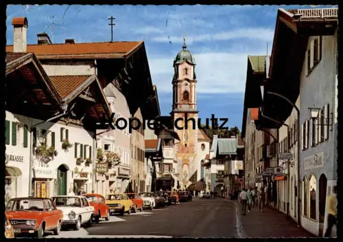 ÄLTERE POSTKARTE MITTENWALD AUDI 100 MERCEDES BENZ VW KÄFER OPEL KADETT Autos cars voitures Optik Sparkasse Hypo Bank