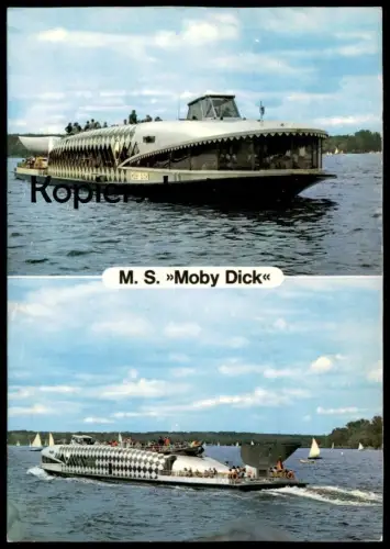 ZWEI POSTKARTEN SCHIFF M.S. MOBY DICK BERLIN PARTYSCHIFF AUSFLUGSSCHIFF Ship Bateau cpa postcard AK Ansichtskarte