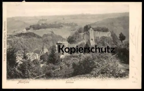 ALTE POSTKARTE MONTJOIE SCHLOSS 1904 MONSCHAU EIFEL Castle Chateau cpa postcard AK Ansichtskarte Verlag Arnold Engels