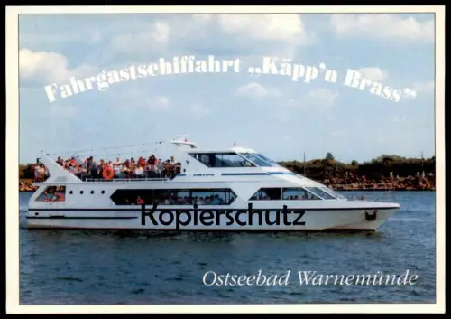 ÄLTERE POSTKARTE ROSTOCK-WARNEMÜNDE MS KÄPP'N BRASS FAHRGASTSCHIFF FÄHRE Schiff ship bateau postcard cpa Ansichtskarte