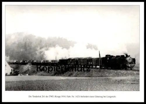 POSTKARTE TWE TENDERLOK 261 BEI LENGERICH Eisenbahn Dampflok steam engine locomotive à vapeur railway train postcard