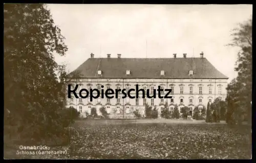 ALTE POSTKARTE OSNABRÜCK SCHLOSS GARTENSEITE Park parc castle château Ansichtskarte AK cpa postcard