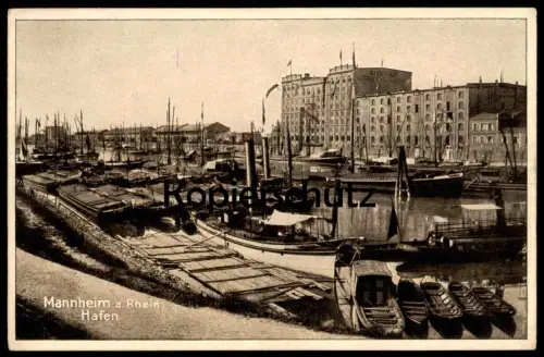ALTE POSTKARTE MANNHEIM HAFEN Harbour Port Frachtschiff Boot Boat Schiff cargo freight ship bateau barque vrachtschip AK