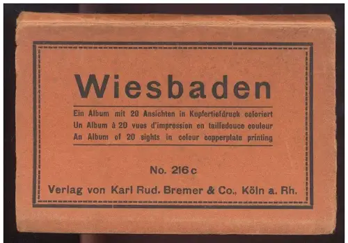 ALTES POSTKARTEN LEPORELLO WIESBADEN 20 ANSICHTSKARTEN KOMPLETT u. a. Griechische Kapelle Strassenbahn tram tramway cpa