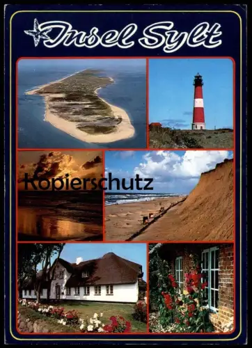 ÄLTERE POSTKARTE SYLT MEHRBILD FRIESENHAUS & LEUCHTTURM Seestern Starfish étoile de Mer du nord Nordsee North Sea AK cpa