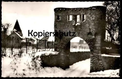 ALTE POSTKARTE INGELHEIM AM RHEIN UFFHUB TOR IM WINTER Gate Porte Schnee Hiver Snow postcard cpa Ansichtskarte AK