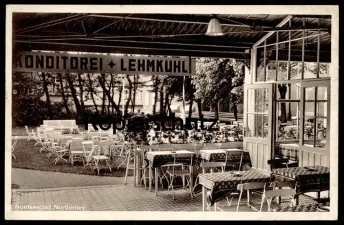 ALTE POSTKARTE NORDERNEY KONDITOREI LEHMKUHL Bäckerei Bäcker Bakery Boulangerie Ansichtskarte AK cpa postcard