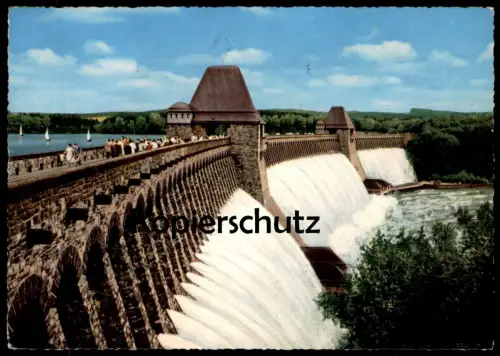 ÄLTERE POSTKARTE MÖHNESEE MÖHNETALSPERRE KREIS SOEST SPERRMAUER Talsperre barrage dam cpa postcard AK Ansichtskarte
