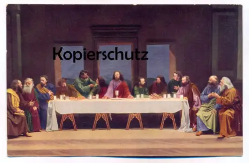 ALTE POSTKARTE OBERAMMERGAU PASSIONSSPIELE 1910 Passion Play Jesu Jesus Abendmahl Sacrament Communion No. 21 Rutz cpa AK