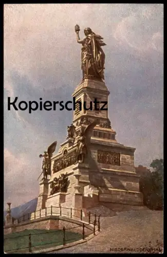 ALTE KÜNSTLER POSTKARTE NIEDERWALDDENKMAL RÜDESHEIM Niederwald-Denkmal Nationaldenkmal monument Astudin postcard AK