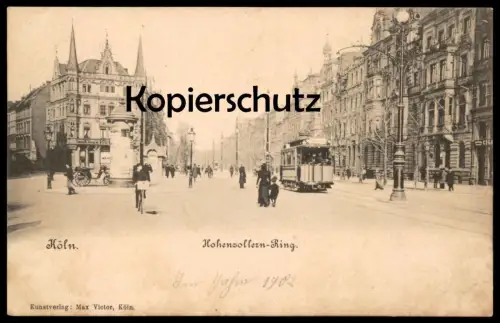 ALTE POSTKARTE KÖLN HOHENZOLLERNRING Strassenbahn Tram Litfass Lampione Lampadaire Cöln Cologne Hohenzollern Ring cpa