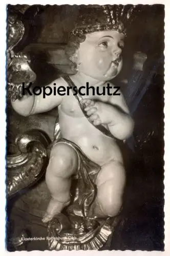 ÄLTERE POSTKARTE KLOSTERKIRCHE ROTTENBUCH ENGEL PUTTE AM ST. JOSEF ALTAR Angel Ange Angelo bei Weilheim Schongau cpa AK