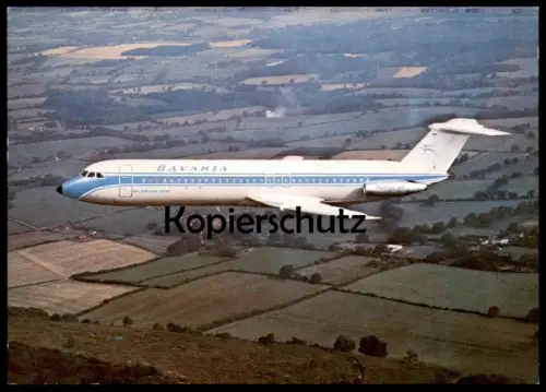 ÄLTERE POSTKARTE FLUGZEUG AIRPLANE AVION BAVARIA FLUGGESELLSCHAFT BAC 111-500 SUPER ONE-ELEVEN JET Aircraft Airline AK
