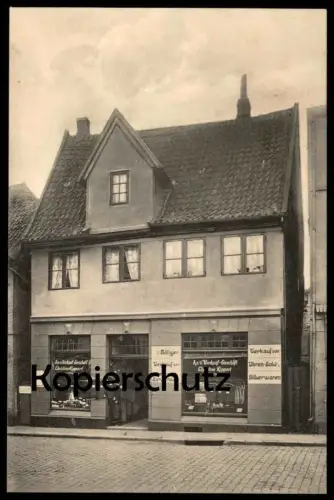 ALTE POSTKARTE ITZEHOE AN- & VERKAUF GESCHÄFT KIPPERT UHREN GOLD SILBER HERREN- UND KINDERGARDEROBEN CARL F. SCHRÖDER AK