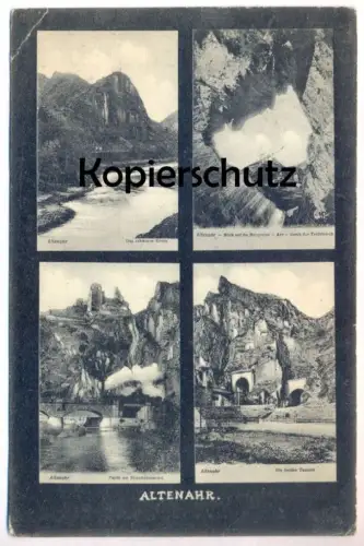 ALTE POSTKARTE ALTENAHR PARTIE AM EISENBAHNTUNNEL DAS SCHWARZE KREUZ TEUFELSLOCH EISENBAHN TUNNEL DAMPFLOK LOKOMOTIVE