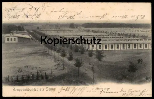 ALTE POSTKARTE TRUPPENÜBUNGSPLATZ SENNE NEUES LAGER Sennelager Paderborn casern barracks caserne Kaserne cpa postcard AK