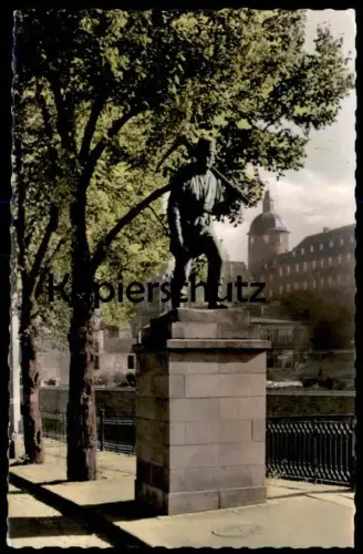 ÄLTERE POSTKARTE SIEGEN DER BERGMANN 1958 pitman digger mineur Denkmal monument Ansichtskarte AK cpa postcard