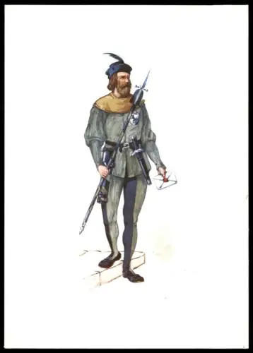 ÄLTERE POSTKARTE PTT MUSEUM BERN STANDESLÄUFER VON SCHAFFHAUSEN Messager de Schaffhouse Kostüm Tracht Costume