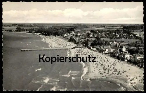 ÄLTERE POSTKARTE LUFTBILD NIENDORF BEI TRAVEMÜNDE OSTSEE Fliegeraufnahme Vogelschau Panorama Ansichtskarte cpa postcard