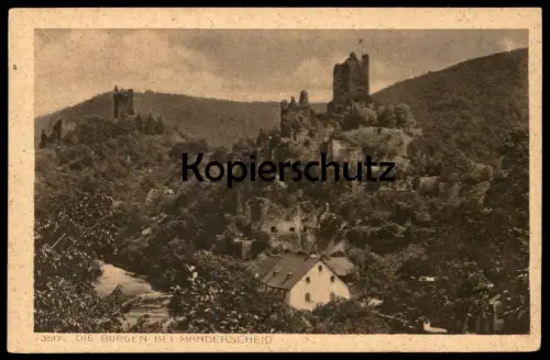 ALTE POSTKARTE DIE BEIDEN BURGEN BEI MANDERSCHEID EIFEL Burg castle chateau Ansichtskarte AK cpa postcard