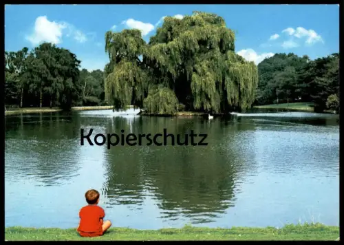 ÄLTERE POSTKARTE CASTROP-RAUXEL STADTGARTEN Kind Child Enfant Junge boy Baum Tree Ansichtskarte AK cpa postcard