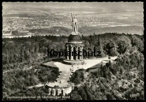 ÄLTERE POSTKARTE HERMANNSDENKMAL TEUTOBURGER WALD BEI DETMOLD PANORAMA Cekade Luftbild
