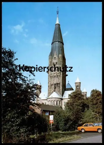 ÄLTERE POSTKARTE RHEINE OPEL ASCONA & COCA COLA Coke Werbung Parkplatz Basilika Sankt Antonius cpa postcard AK