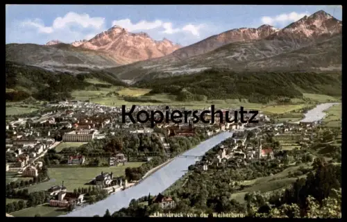 ALTE POSTKARTE INNSBRUCK VON DER WEIHERBURG PANORAMA TOTALANSICHT INN Tirol Österreich Austria Ansichtskarte AK postcard