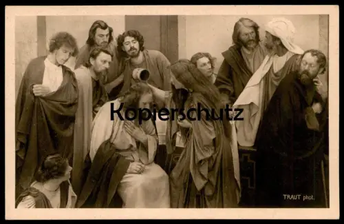 ALTE POSTKARTE OBERAMMERGAU PASSIONSSPIELE 1922 Passion Play Jesu Jesus Salbung F. Bruckmann Nr. 40 Traut Pick AK cpa